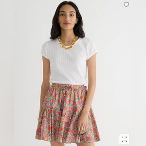 Tiered Mini Skirt in Liberty pink Meadow Song Fabric size small